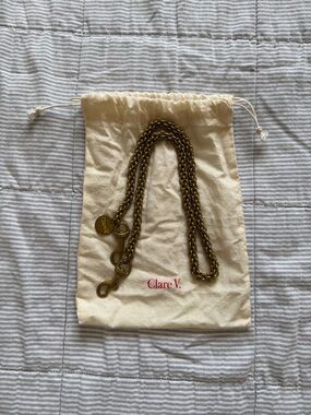 Clare V. Gold Chain Shoulder Strap with Branded Charm
